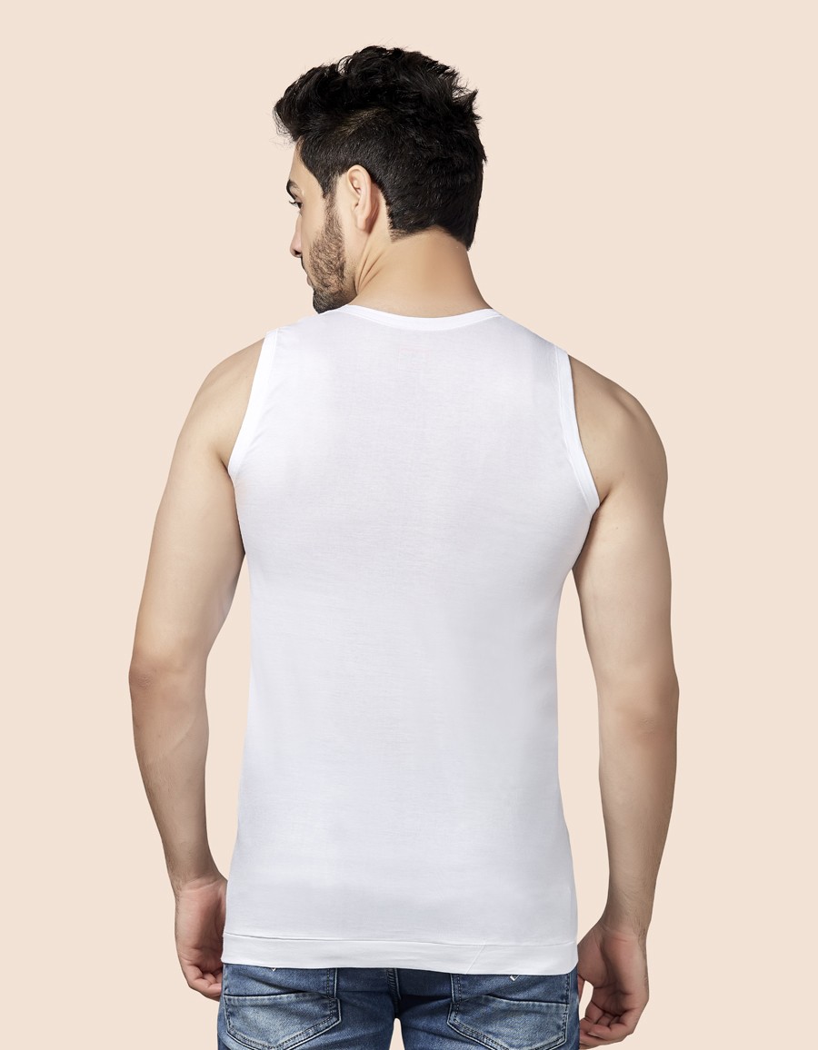 Order Poomex White Vests Online From AKK Cotton Mill,Erode